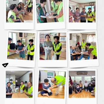 [노인사회활동지원사업] 8월 커피박에코비누나누미 에코비누와 수세미 경로당 배포 이미지